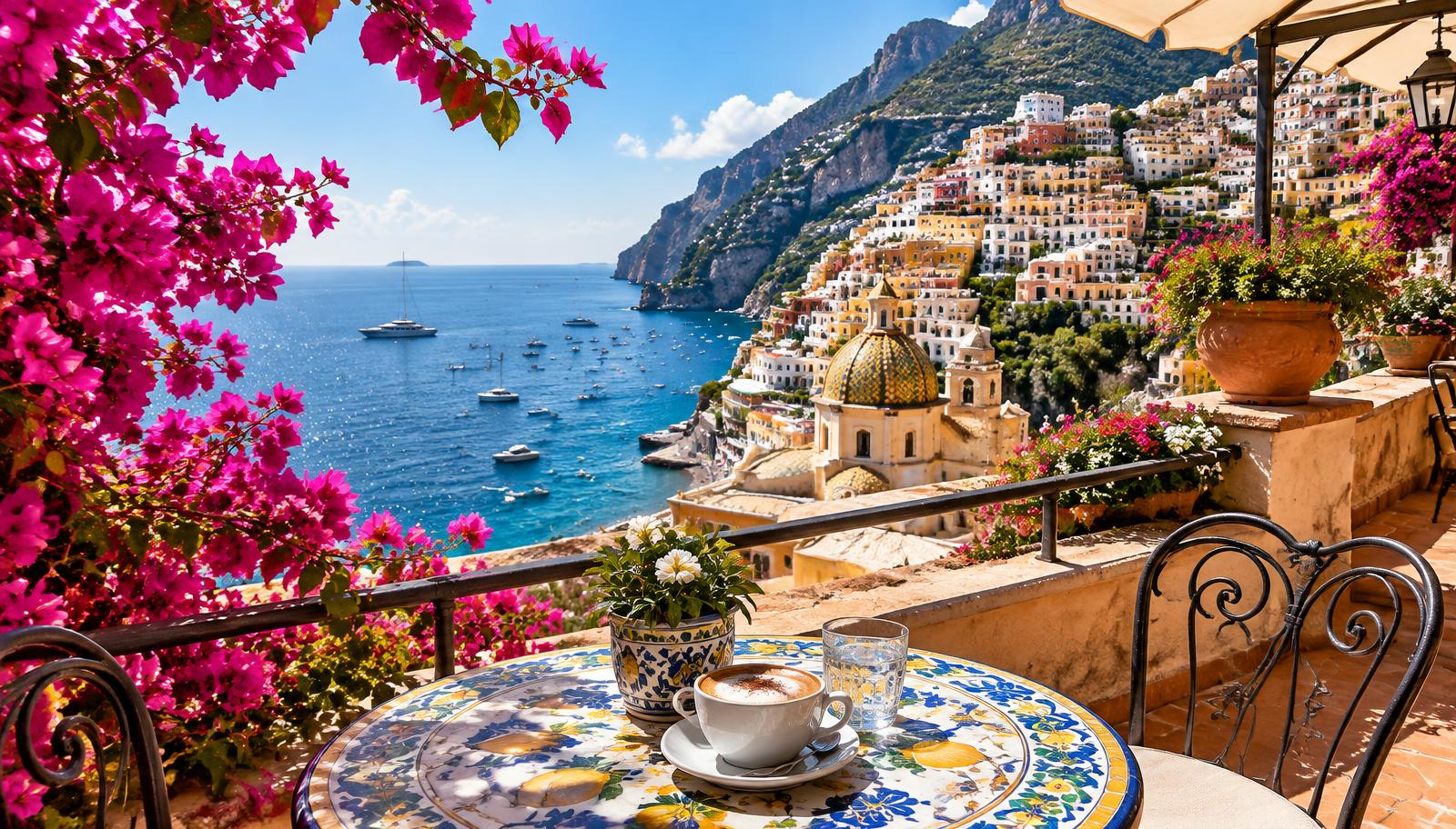 Seaside terrace overlooking the Mediterranean